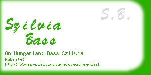 szilvia bass business card